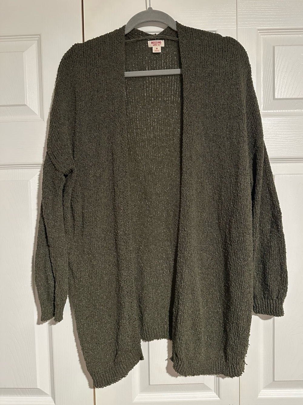 Mossimo Supply Co. Olive Open-Front Knit Cardigan